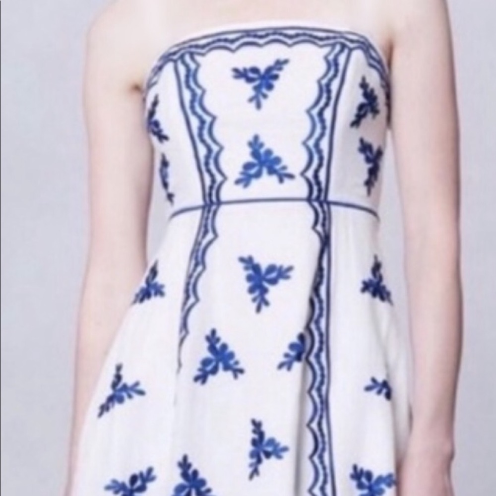 Moulinette Soeurs Strapless Floral Dress